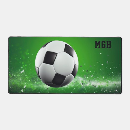 Aangepast monogram Voetbal Bureaumat (Voorkant)