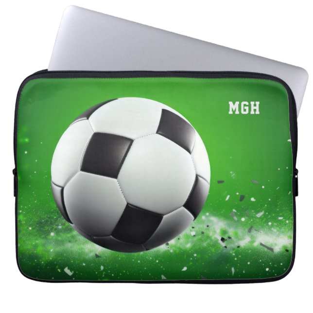 Aangepast monogram Voetbal Laptop Sleeve (Voorkant)