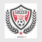 Aangepast monogram Voetbal Logo Sticker (Vel)
