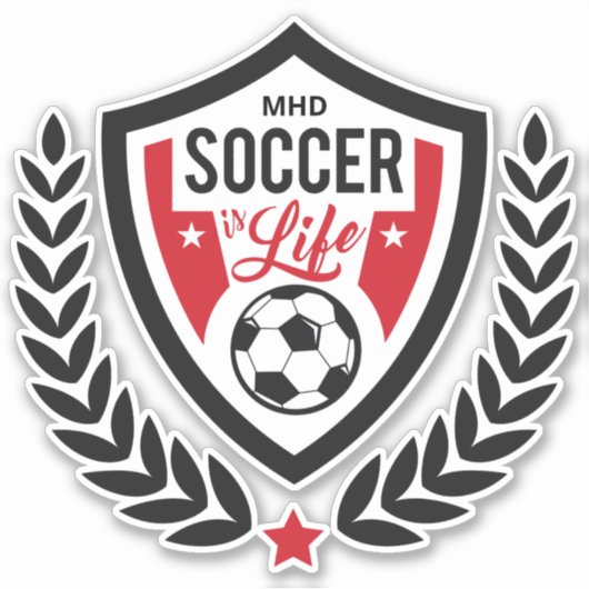 Aangepast monogram Voetbal Logo Sticker (Voorkant)
