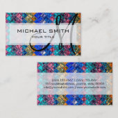 Aangepast monogram voor abstract mozaïekpatroon #3 visitekaartje (Voorkant / Achterkant)