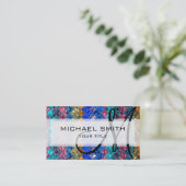 Aangepast monogram voor abstract mozaïekpatroon #3 visitekaartje (Staand voorkant)