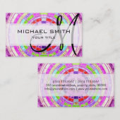 Aangepast monogram voor abstract mozaïekpatroon #6 visitekaartje (Voorkant / Achterkant)