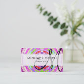 Aangepast monogram voor abstract mozaïekpatroon #6 visitekaartje (Staand voorkant)