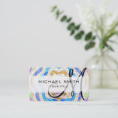 Aangepast monogram voor abstract mozaïekpatroon #7 visitekaartje (Staand voorkant)