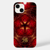 Aangepast monogram voor Ankh Energy Red+Gold Case-Mate iPhone Case (Achterkant)