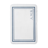 Aangepast monogram voor de klassieke marine blauw badmat (Voorkant Verticaal)