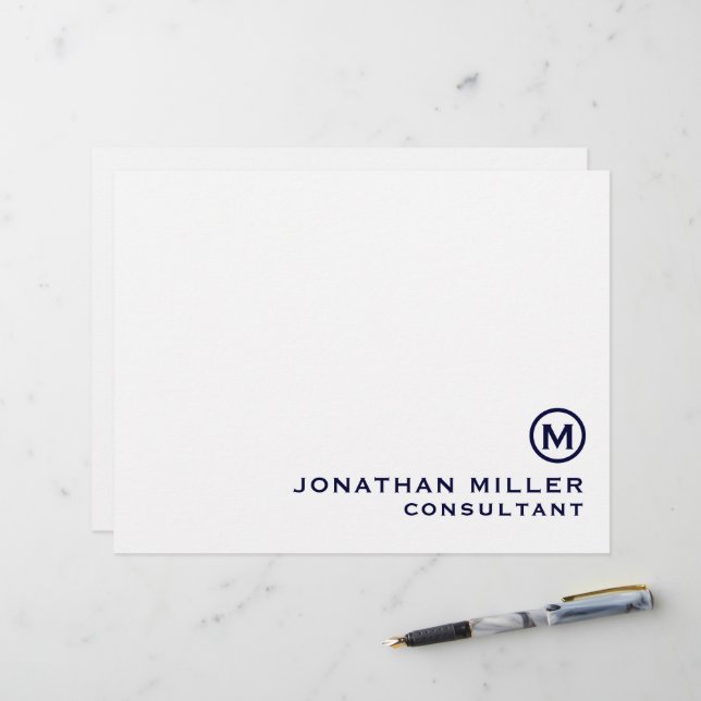 Aangepast monogram voor de zeemacht briefhoofd (Voorkant / Achterkant in situ)