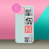 Aangepast monogram voor foto's van Mint en Koraal Case-Mate iPhone Case