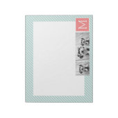 Aangepast monogram voor foto's van Mint en Koraal Notitieblok (Linkerzijde)