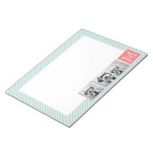 Aangepast monogram voor foto's van Mint en Koraal Notitieblok (Schuin)