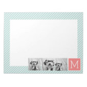 Aangepast monogram voor foto's van Mint en Koraal Notitieblok (Voorkant)
