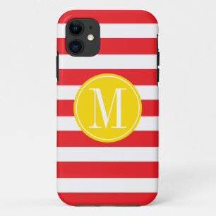 Aangepast monogram voor gele en rode strepen Case-Mate iPhone case