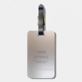 Aangepast monogram voor Gold Silver-look elegant Bagagelabel (Achterkant verticaal)