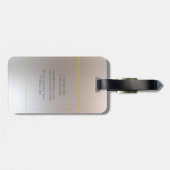 Aangepast monogram voor Gold Silver-look elegant Bagagelabel (Achterkant horizontaal)