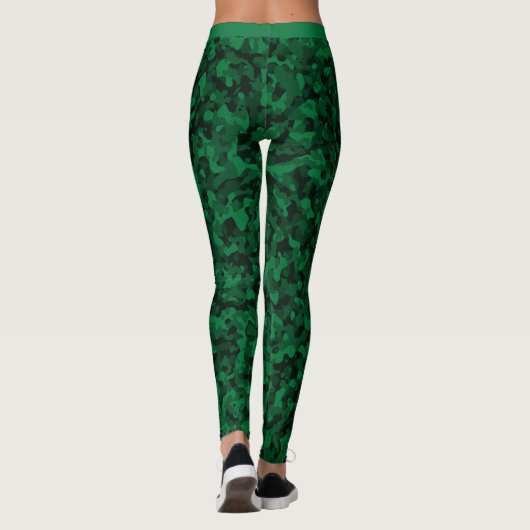 Aangepast monogram voor groen camouflage patroon leggings (Achterkant)