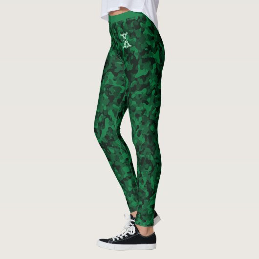 Aangepast monogram voor groen camouflage patroon leggings (Links)