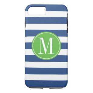 Aangepast monogram voor groene en blauwe strepen Case-Mate iPhone case