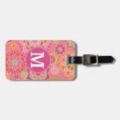 Aangepast monogram voor kleurrijk flessenpatroon bagagelabel (Voorkant horizontaal)