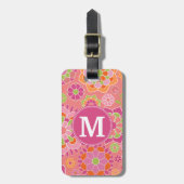 Aangepast monogram voor kleurrijk flessenpatroon bagagelabel (Voorkant verticaal)