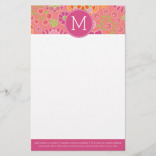 Aangepast monogram voor kleurrijk flessenpatroon briefpapier (Voorkant)