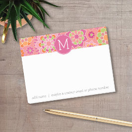 Aangepast monogram voor kleurrijk flessenpatroon post-it® notes
