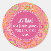 Aangepast monogram voor kleurrijk flessenpatroon ronde sticker (Voorkant)