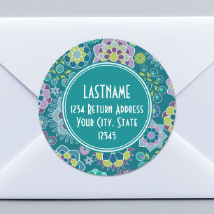 Aangepast monogram voor kleurrijk flessenpatroon ronde sticker