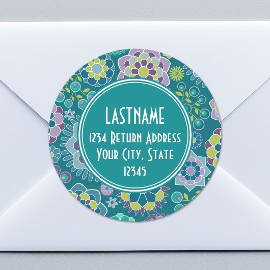 Aangepast monogram voor kleurrijk flessenpatroon ronde sticker