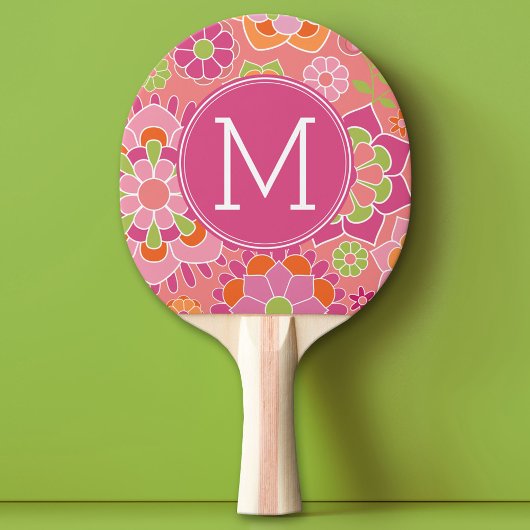 Aangepast monogram voor kleurrijk flessenpatroon tafeltennisbatje