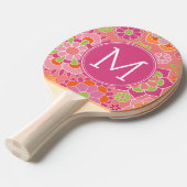 Aangepast monogram voor kleurrijk flessenpatroon tafeltennisbatje (Voorkant Gekanteld)