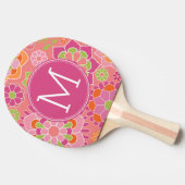 Aangepast monogram voor kleurrijk flessenpatroon tafeltennisbatje (Zijkant)