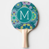 Aangepast monogram voor kleurrijk flessenpatroon tafeltennisbatje (Voorkant)