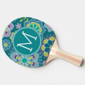 Aangepast monogram voor kleurrijk flessenpatroon tafeltennisbatje (Zijkant)