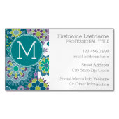 Aangepast monogram voor kleurrijk flessenpatroon visitekaartje magneet (Voorkant)