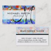 Aangepast monogram voor kleurrijke mozaïek visitekaartje (Voorkant / Achterkant)