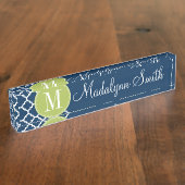 Aangepast monogram voor limoen- en zeemacht naambordje (Zijkant)