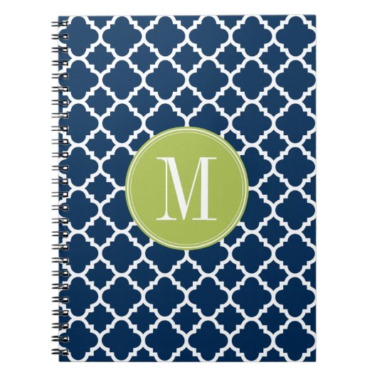 Aangepast monogram voor limoen- en zeemacht notitieboek (Voorkant)