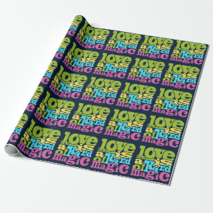 Aangepast monogram voor Magical Love aangepast pap Cadeaupapier