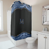 Aangepast monogram voor marinemonogram en goudgewa douchegordijn (In situ)