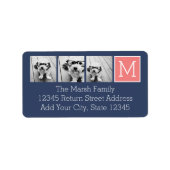 Aangepast monogram voor marinesolf en koraal fotoc etiket (Voorkant)