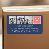 Aangepast monogram voor marinesolf en koraal fotoc etiket