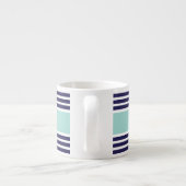 Aangepast monogram voor Mint Green & Navy Blue Str Espresso Kop (Achterkant)