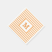 Aangepast monogram voor Oranje en witte strepen Servet (Hoek)