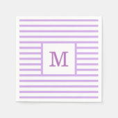 Aangepast monogram voor Paarse en witte strepen Servet (Voorkant)