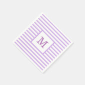 Aangepast monogram voor Paarse en witte strepen Servet (Hoek)