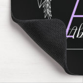 Aangepast monogram voor Paarse Floral Butterfly -  Muismat (Hoek)