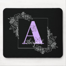 Aangepast monogram voor Paarse Floral Butterfly - 