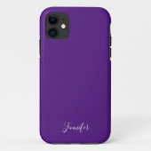 Aangepast monogram voor Paarse vaste kleuren Case-Mate iPhone Case (Achterkant)