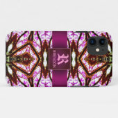Aangepast monogram voor  roze batikpatroon Case-Mate iPhone case (Achterkant (horizontaal))